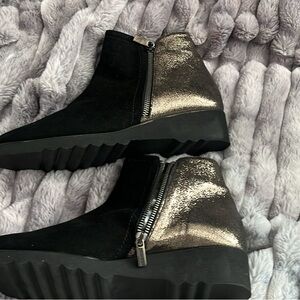 Cordani Black and Metallic Ankle Booties